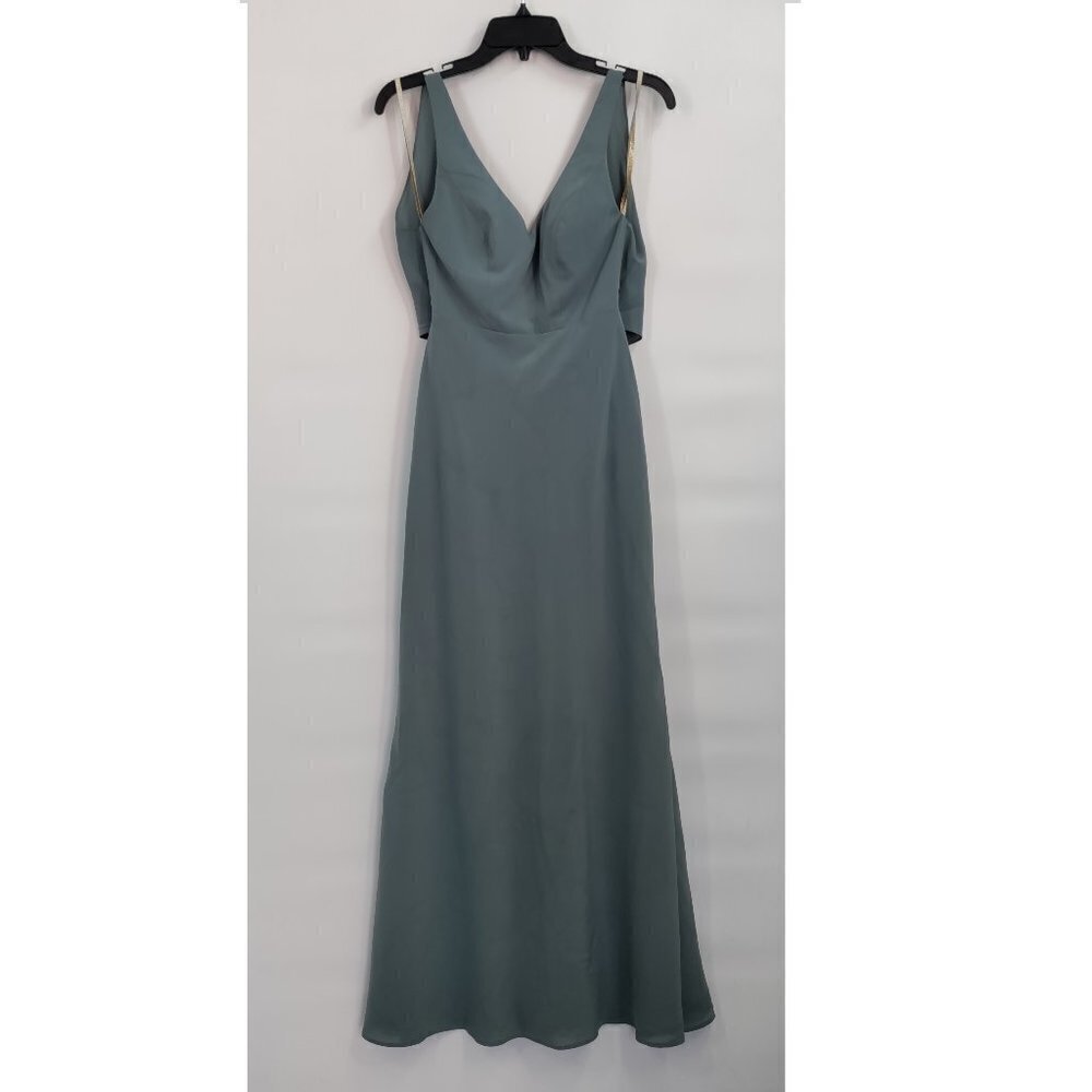 Jenny Yoo Delaney Tie Back V Neck Sleeveless Bridesmaid Maxi Dress Size 0 Women